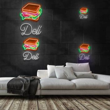 Deli Sandwich Neon Sign for Food Lovers and Cafes