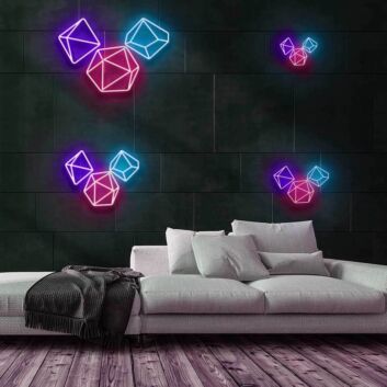 Gaming Dice Neon Sign for Gaming and Fun Spaces