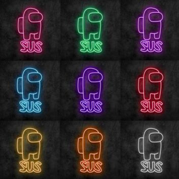SUS Among Us Neon Sign for Gaming Fans