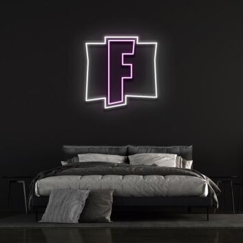F game Logo Neon Sign for Gaming Fans