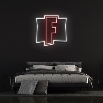 Stylized F Gaming Logo LED Neon Sign