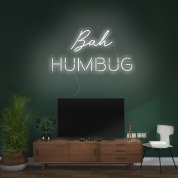 Bah Humbug Neon Sign for Humorous and Holiday Themes