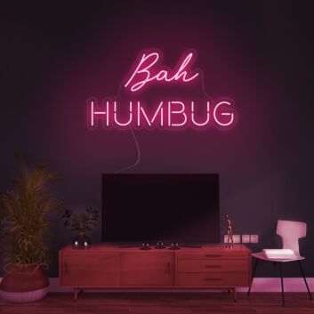 Bah Humbug Neon Sign for Humorous and Holiday Themes
