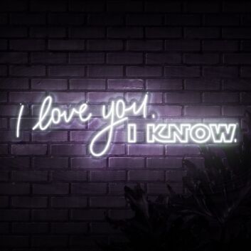 I Love You I Know Neon Sign for Romantic and Star Wars Fans