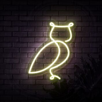 Owl Neon Sign for Nature and Whimsical Decor