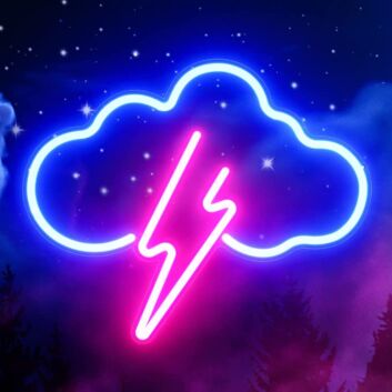 Cloud Lightning Storm Neon Sign for Whimsical and Fun Spaces