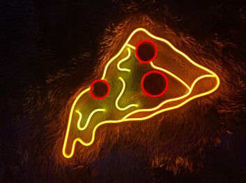 Pizza Slice Neon Sign for Pizzerias and Dining Areas