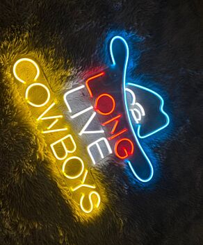 Long Live Cowboys Neon Sign for Western and Rustic Decor