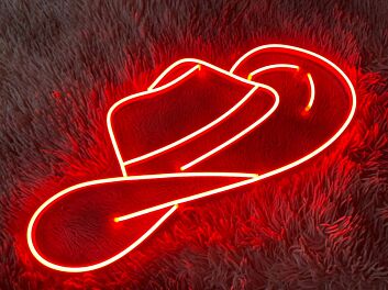 Cowboy Hat V1 Neon Sign for Western and Rustic Decor