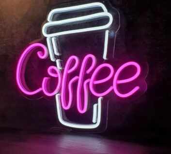 Coffee Cup Restaurant Cafe Coffee Shop Neon Sign for Cafes and Coffee Lovers