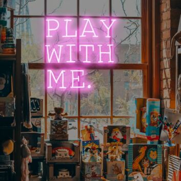 Play with Me Neon Sign for Fun and Playful Spaces