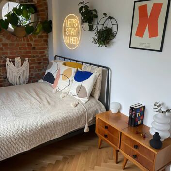 Let&#039;s Stay in Bed Neon Sign for Cozy and Relaxing Spaces