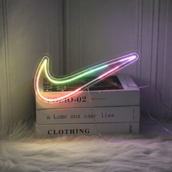 Sneaker Swoosh Neon Sign for Fashion and Fun Spaces