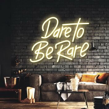 Dare to Be Rare Neon Sign for Inspirational and Bold Spaces
