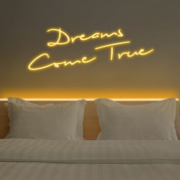 Dreams Come True Neon Sign for Inspirational and Motivational Spaces