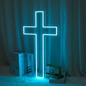 Christianity Cross Neon Sign for Religious and Spiritual Spaces