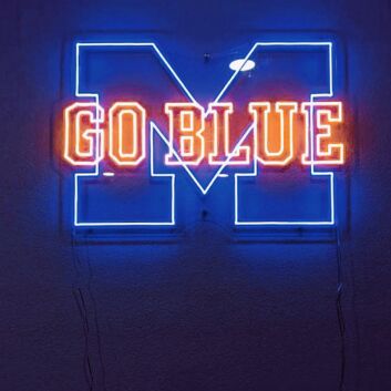 Michigan M Go Blue Neon Sign for Sports Fans