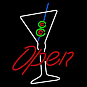Open Martini Glass LED Neon Sign