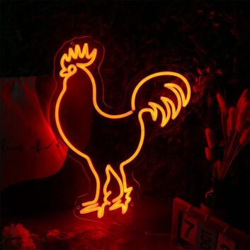 Rooster Neon Sign for Farm and Rustic Decor