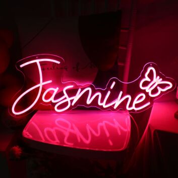 Jasmine Neon Sign for Personalized and Whimsical Decor
