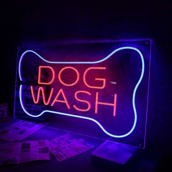 Dog Wash Neon Sign for Pet Grooming Shops