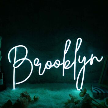 Brooklyn White Neon Sign for City Pride and Cultural Decor