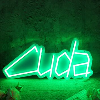 Cuda Green Neon Sign for Car Enthusiasts