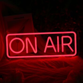 ON AIR RED Custom Neon Sign for Studios and Broadcasting Spaces
