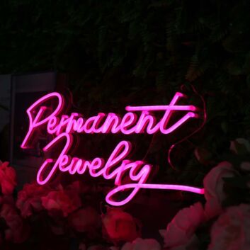 Permanent Jewelry Pink Neon Sign for Jewelry Shops