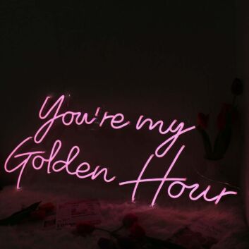 You Are My Golden Hour Pink Neon Sign for Romantic and Positive Spaces
