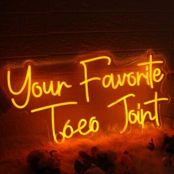 Your Favorite Taco Joint Orange Neon Sign for Mexican Restaurants