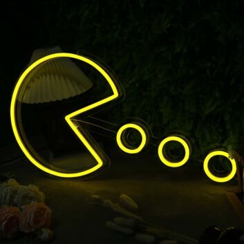Pac Man Custom Yellow Neon Sign for Retro and Gaming Fans