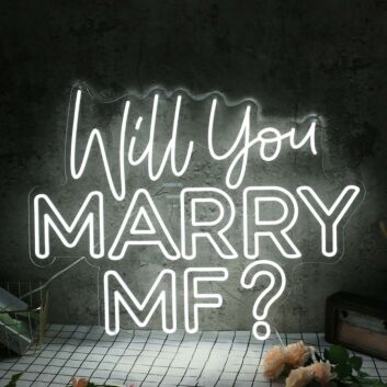 Will You Marry Me White Wedding Neon Sign for Engagement and Wedding Decor
