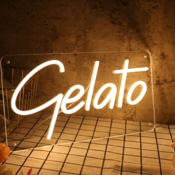 Gelato Yellow Neon Sign for Ice Cream and Dessert Shops