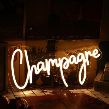 Champagne Yellow Neon Sign for Celebratory and Fun Spaces