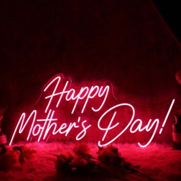 Happy Mother&#039;s Day Red Neon Sign for Mother&#039;s Day and Celebratory Spaces