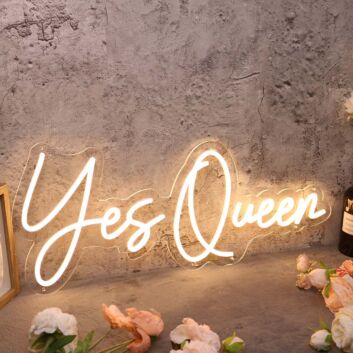 Yes Queen Yellow Custom Neon Sign for Empowering and Fun Spaces