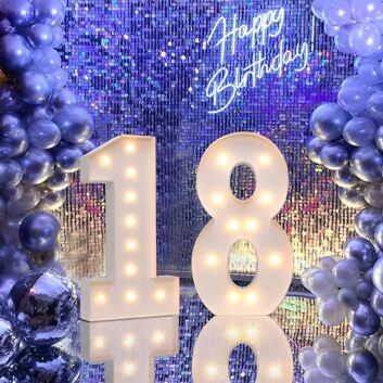 Steel Marquee Letter Number 18 Birthday Party High-End Custom Zinc Metal Marquee Light Marquee Sign for Birthday Celebrations