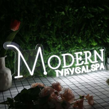 Modern Medical SPA White Neon Sign for Wellness and Spa Spaces