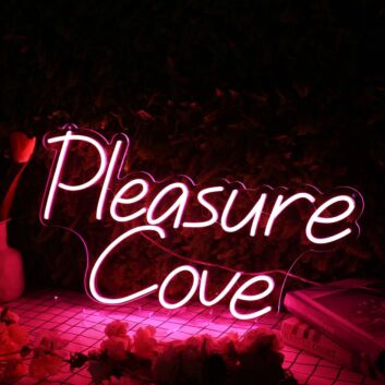 Pleasure Cove Pink Neon Sign for Relaxation and Fun Spaces
