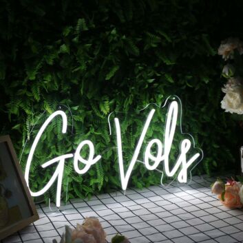 Go Vols White Neon Sign for Sports Fans