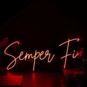 Semper Fi Red Neon Sign for Military and Patriotic Spaces