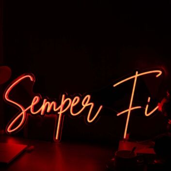 Semper Fi Red Neon Sign for Military and Patriotic Spaces