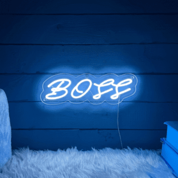 &#39;Boss&#39; neon sign