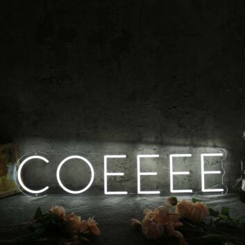 Coffee White LED Neon Sign for Cafes and Coffee Shops