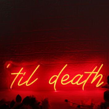 Til Death Red Neon Sign for Bold and Fun Spaces
