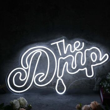 The Drip White LED Neon Sign
