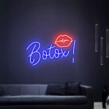 Botox Neon Sign Red Lips Neon Light Botox Art Injector Spa Studio Decoration for Wellness and Spa Spaces