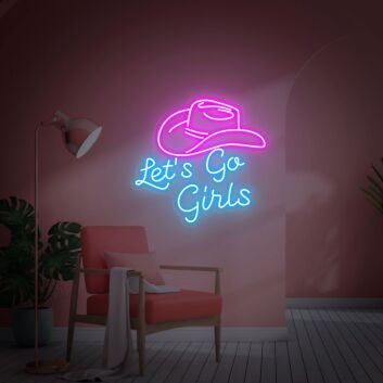 Let's Go Girls Cowboy Hat LED Neon Sign