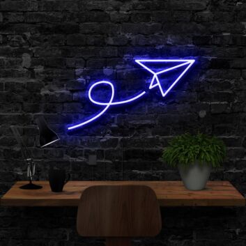 Paper Plane Neon Sign for Fun and Whimsical Decor